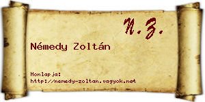 Némedy Zoltán névjegykártya